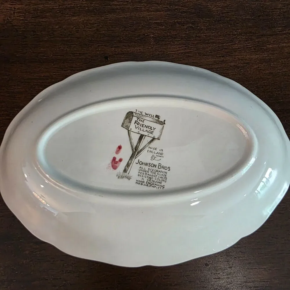 Johnson Brothers Friendly Village The Well Oval Bowl Relish Serving Dish England